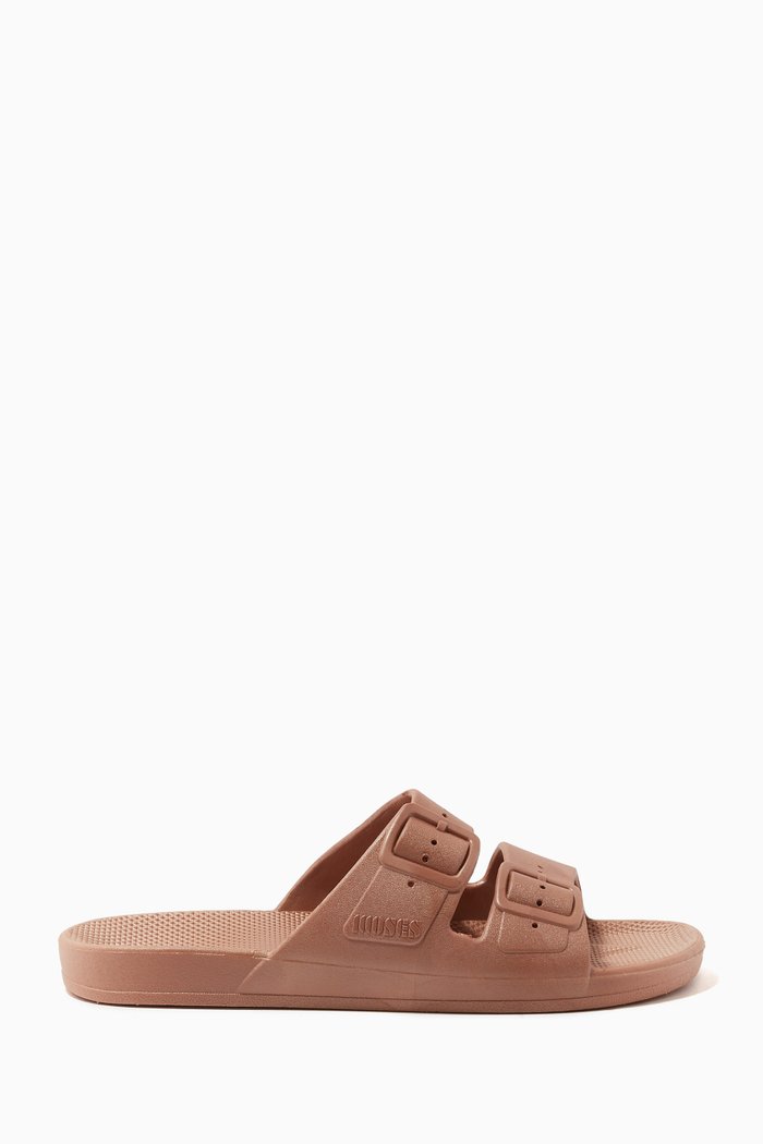 

Fixed-buckle Slides in PVC, Rose gold