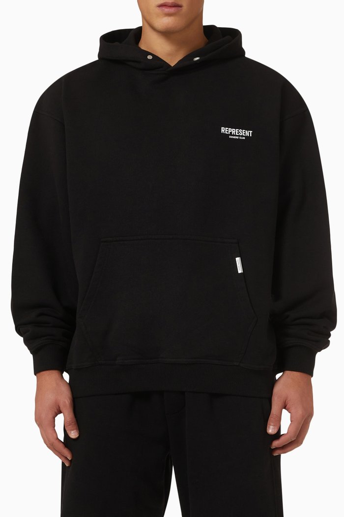 Owners Club Hoodie in Jersey, Black