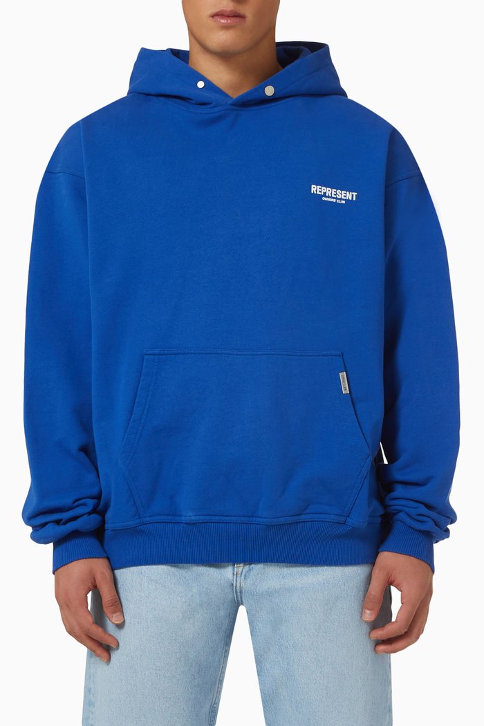 Owners Club Hoodie in Jersey, Blue