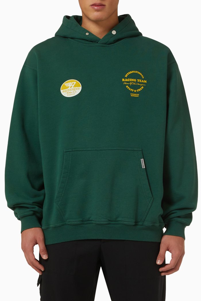 

Racing Team Hoodie in Jersey, Green