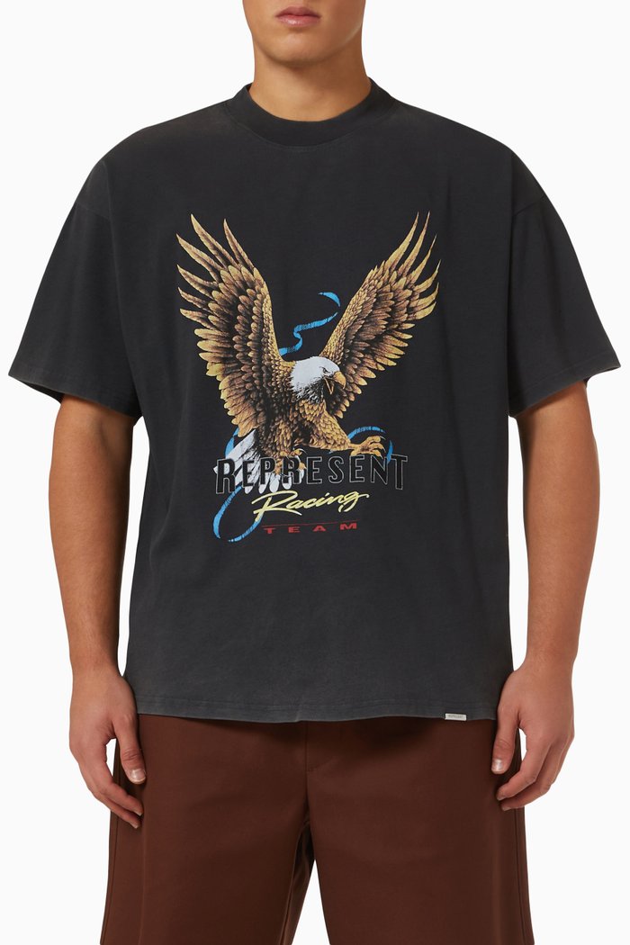 

Racing Team Eagle T-shirt in Jersey, Black