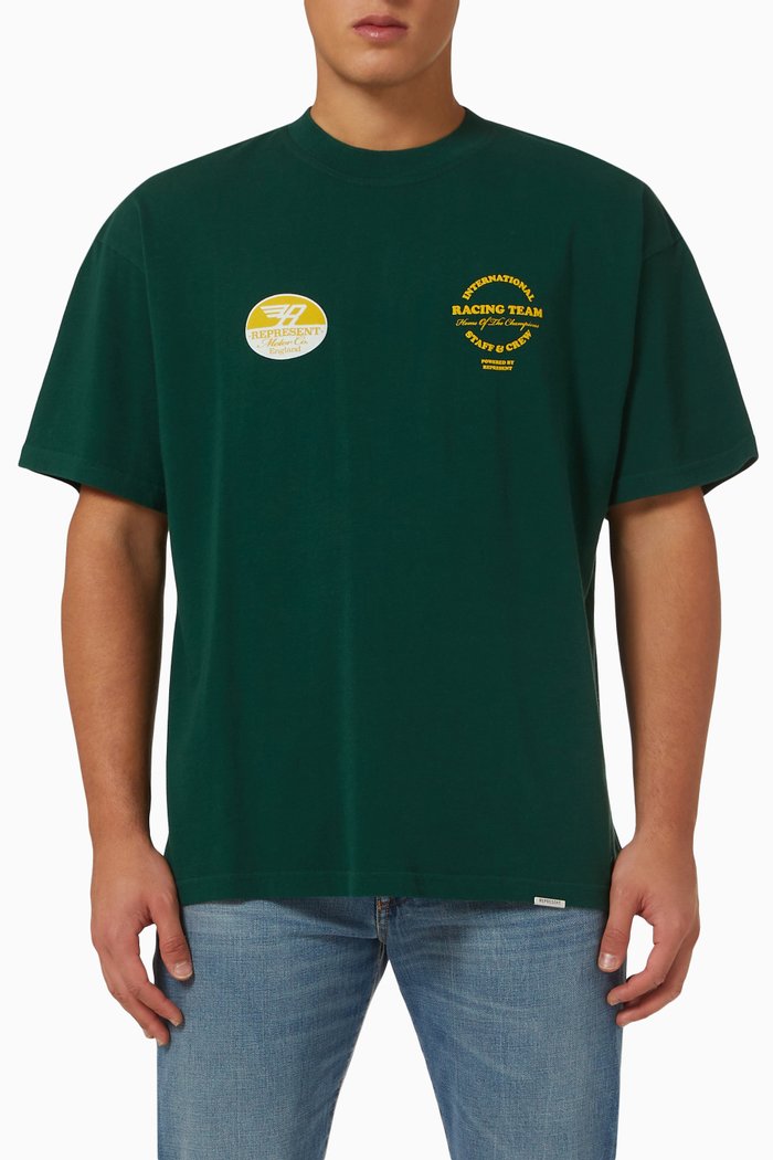 

Racing Team T-shirt in Jersey, Green