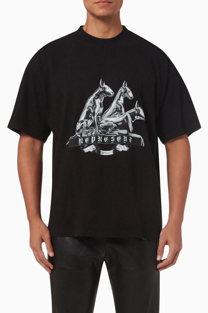 

The Bullterrier Graphic T-Shirt in Cotton-jersey, Black