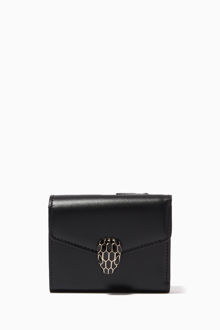 

Serpenti Forever Trifold Wallet in Calfskin, Black