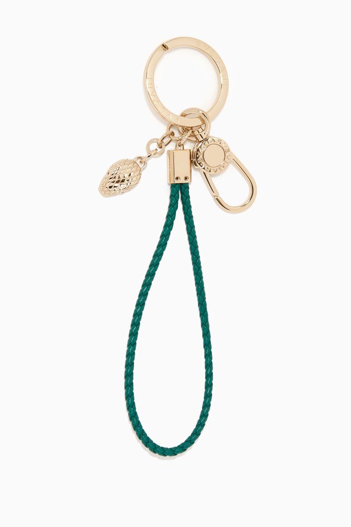 

Serpenti Forever Keyring in Calfskin, Gold