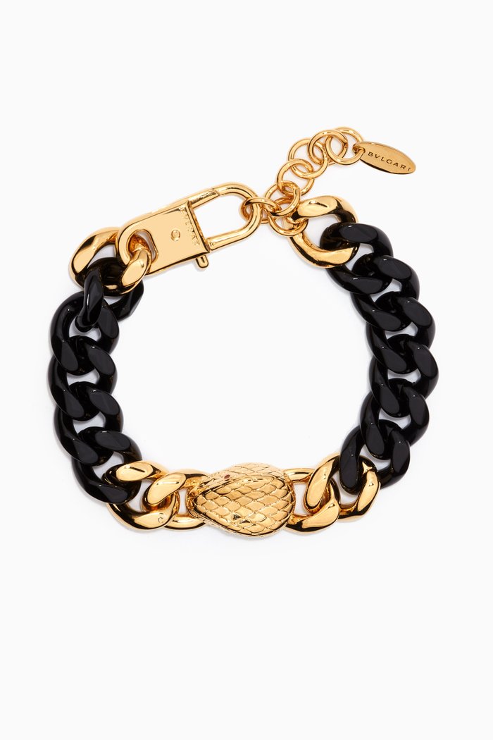 

Serpenti Forever Maxi Chain Bracelet in Gold-plated Brass & Enamel