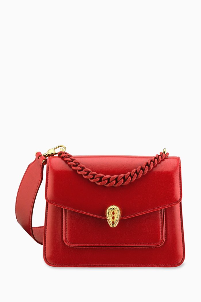 

Serpenti Forever Chain Crossbody Bag in Nappa, Red