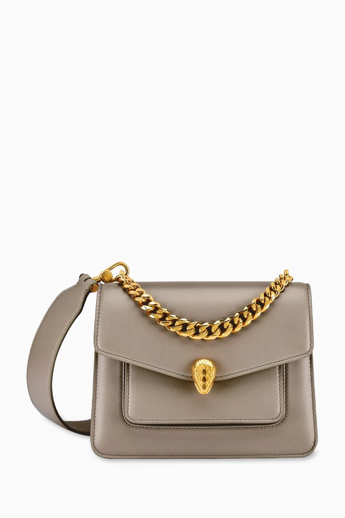 

Serpenti Forever Chain Crossbody Bag in Nappa, Neutral