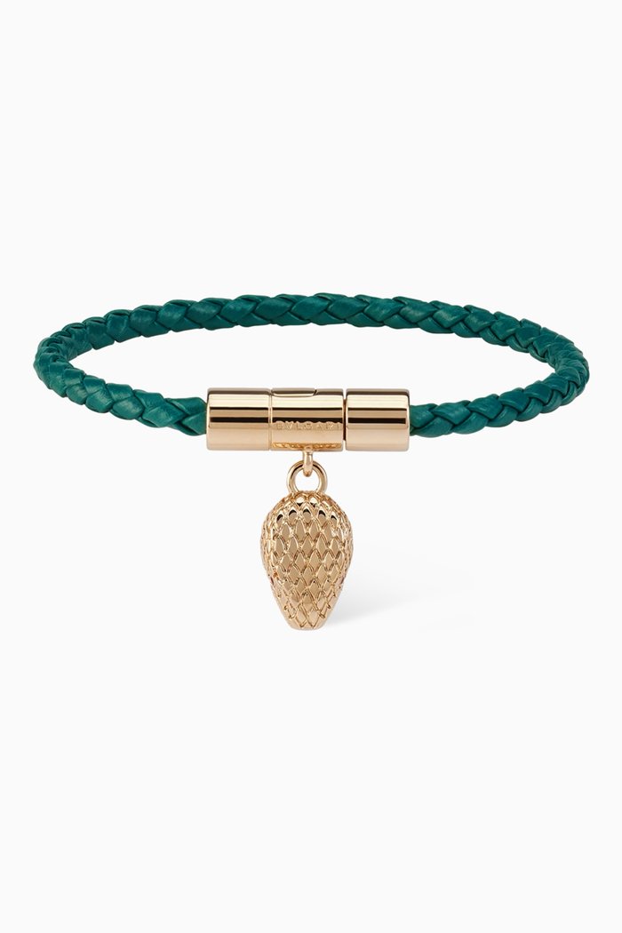Serpenti Forever Bracelet in Calfskin, Green