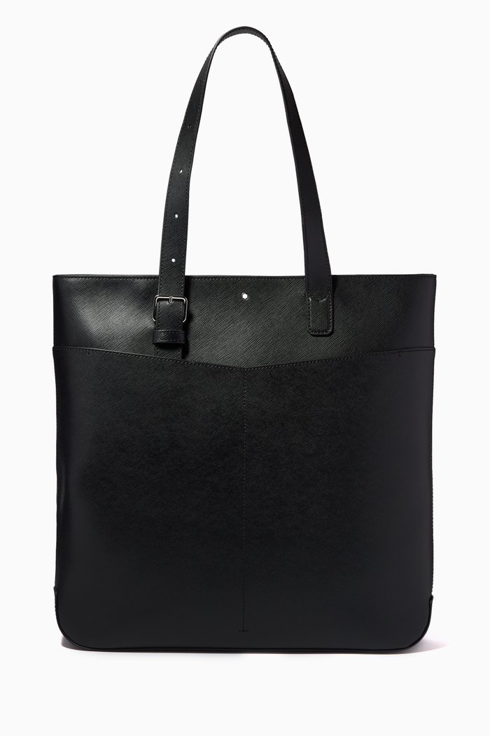 

Sartorial Vertical Tote in Leather, Black