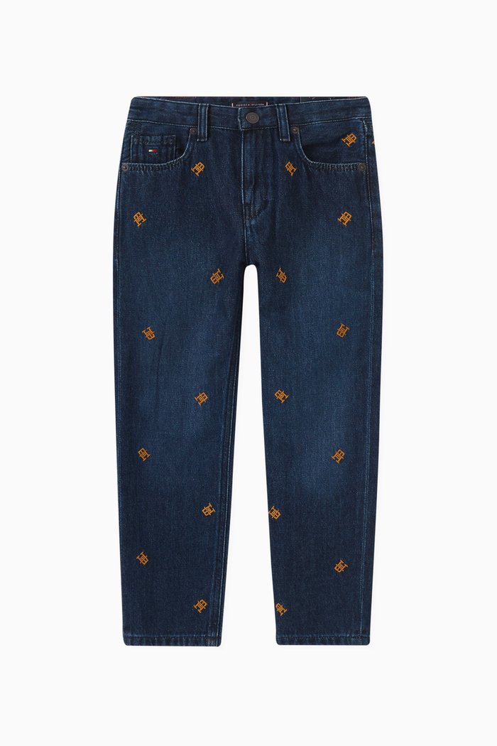 

Logo Skater Jeans in Cotton, Blue