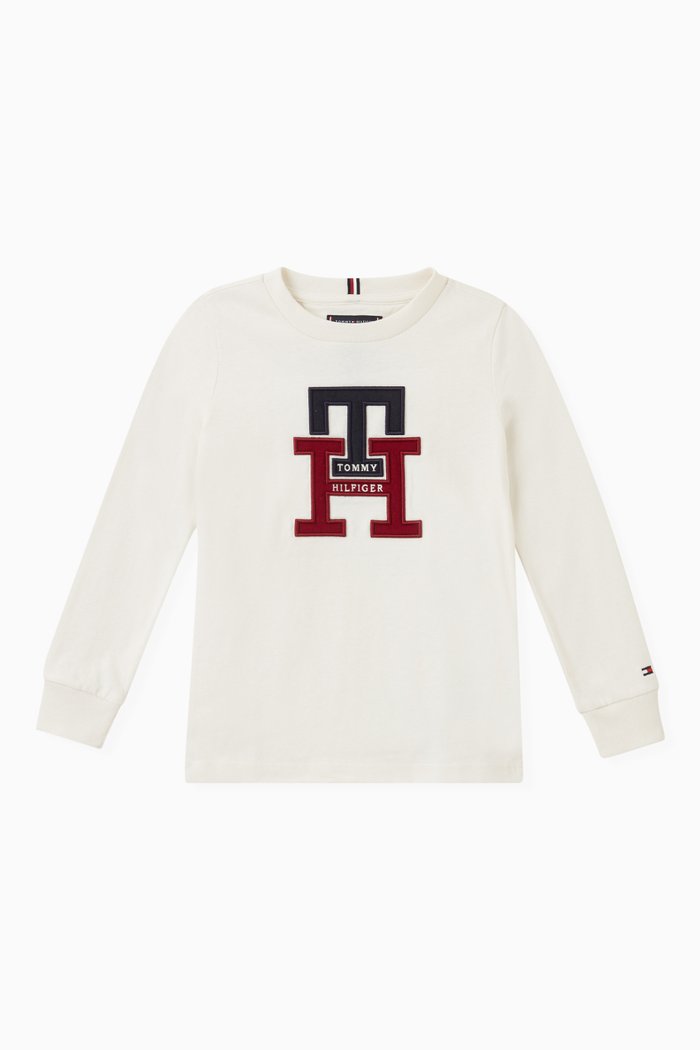 

Logo Long-sleeved T-shirt in Cotton, White