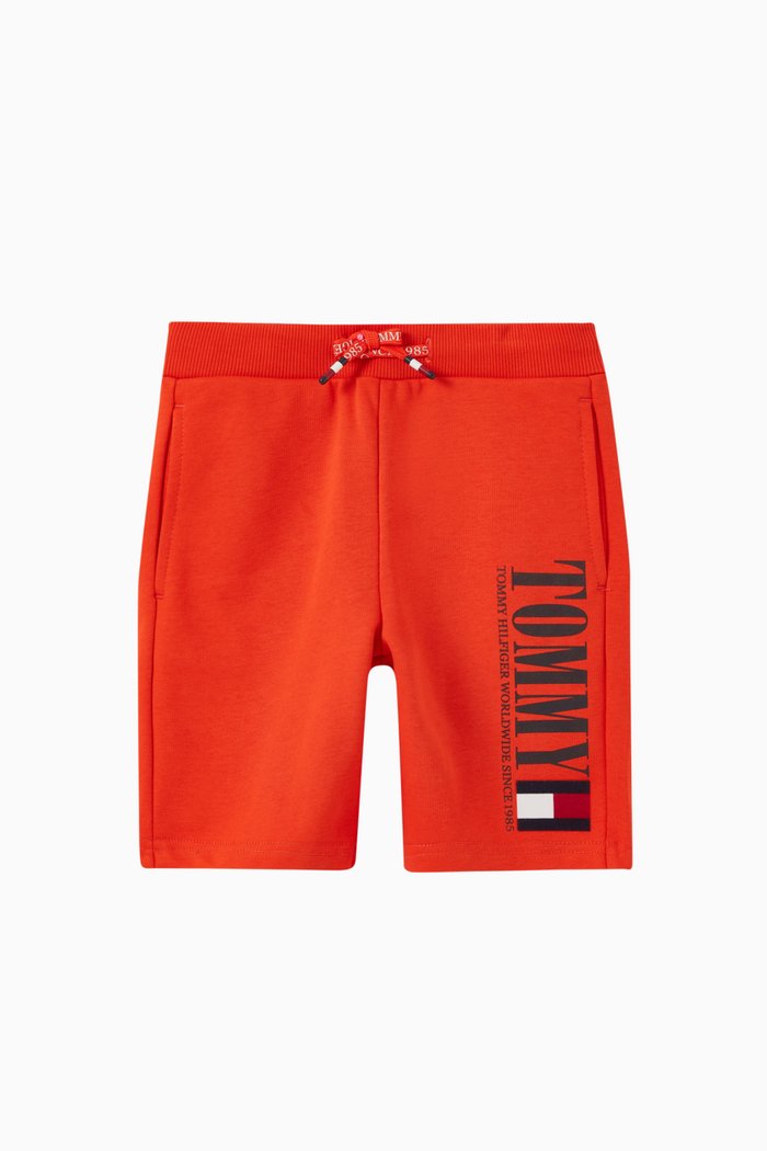 Logo Shorts in Cotton, Orange