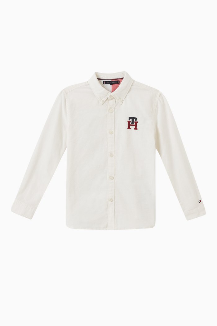 

Logo Long-sleeved Shirt in Cotton, White