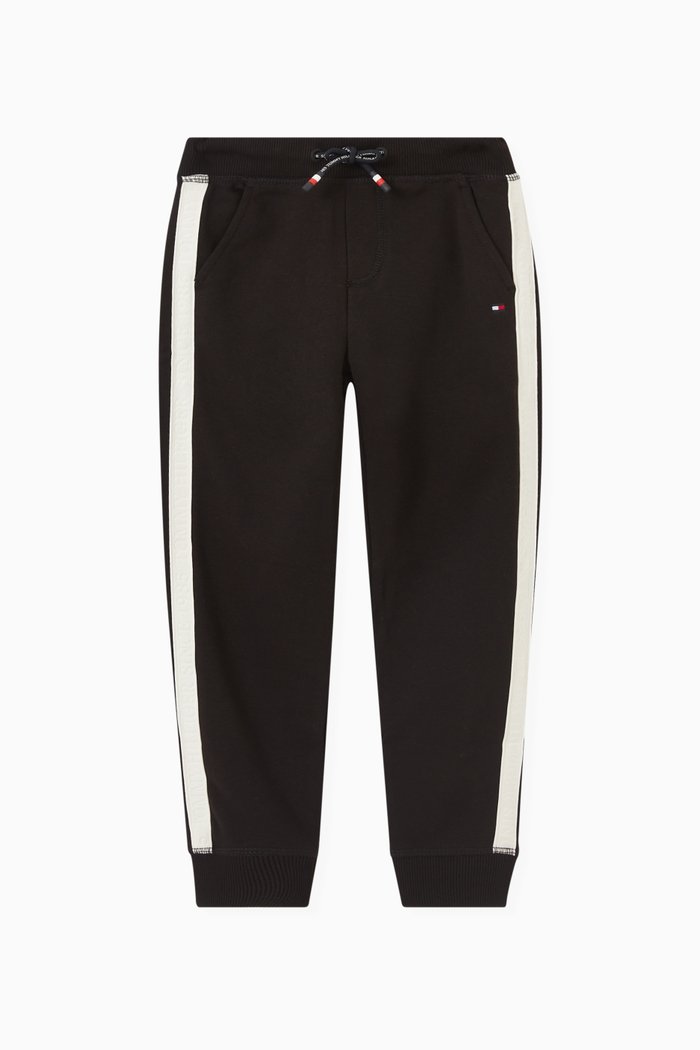 

Striped Logo Sweatpants in Cotton, Black