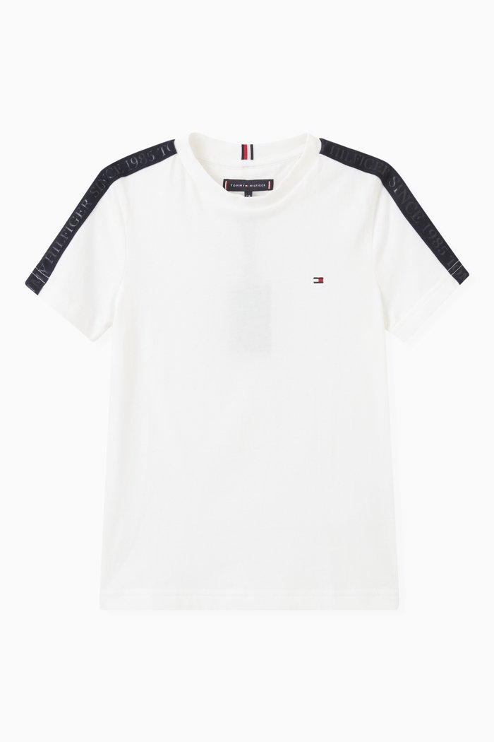 

Logo Tape T-shirt in Organic Cotton, White