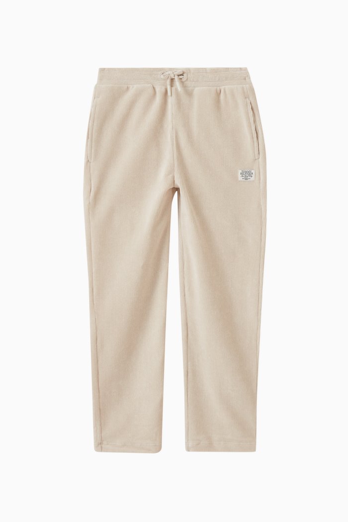 

Ribbed Velour Sweatpants in Cotton & Polyester, Neutral
