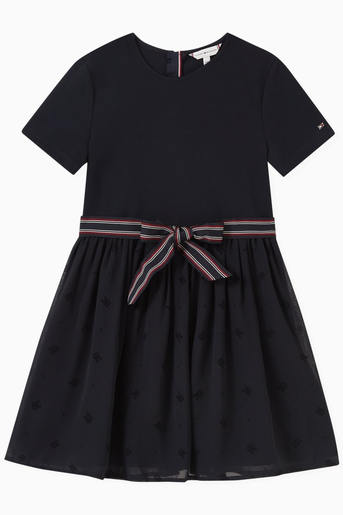 

Logo Dress in Polyester, Blue