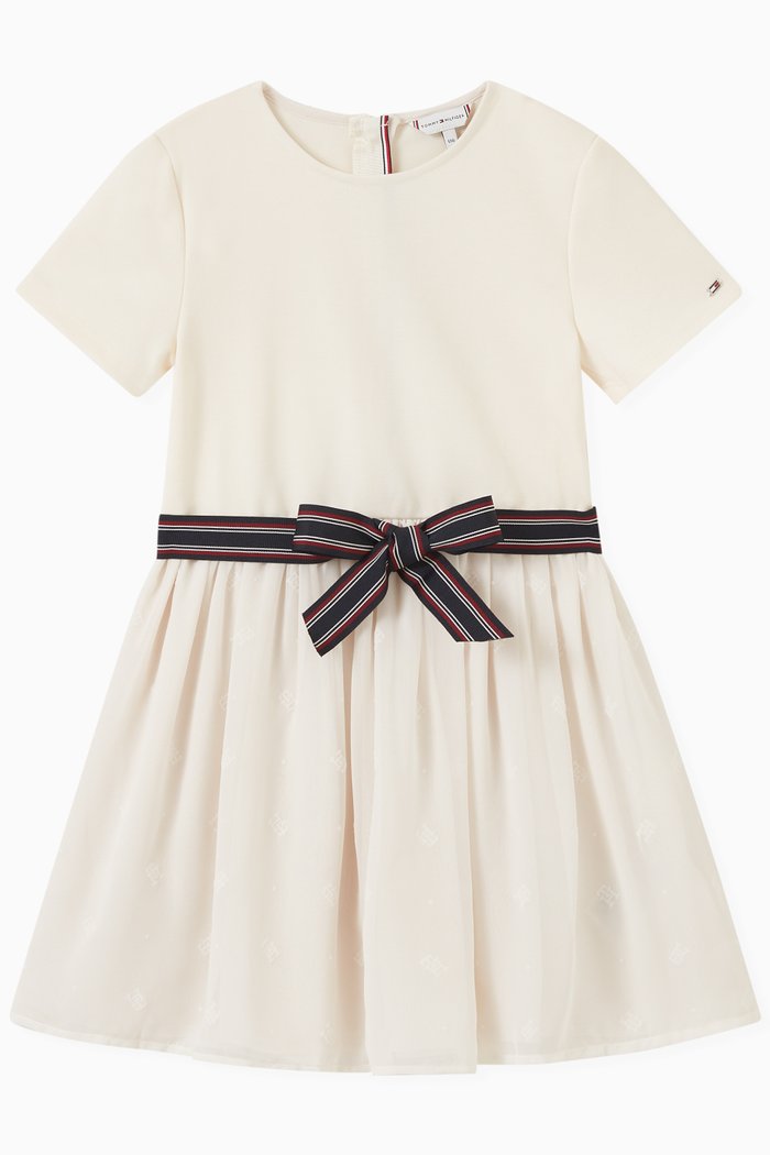 

Logo Dress in Polyester, White