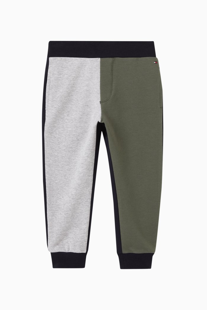 

Logo Colour Block Sweatpants in Organic Cotton, Green