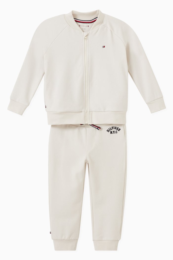 Logo Tracksuit Set in Modal & Polyester, White