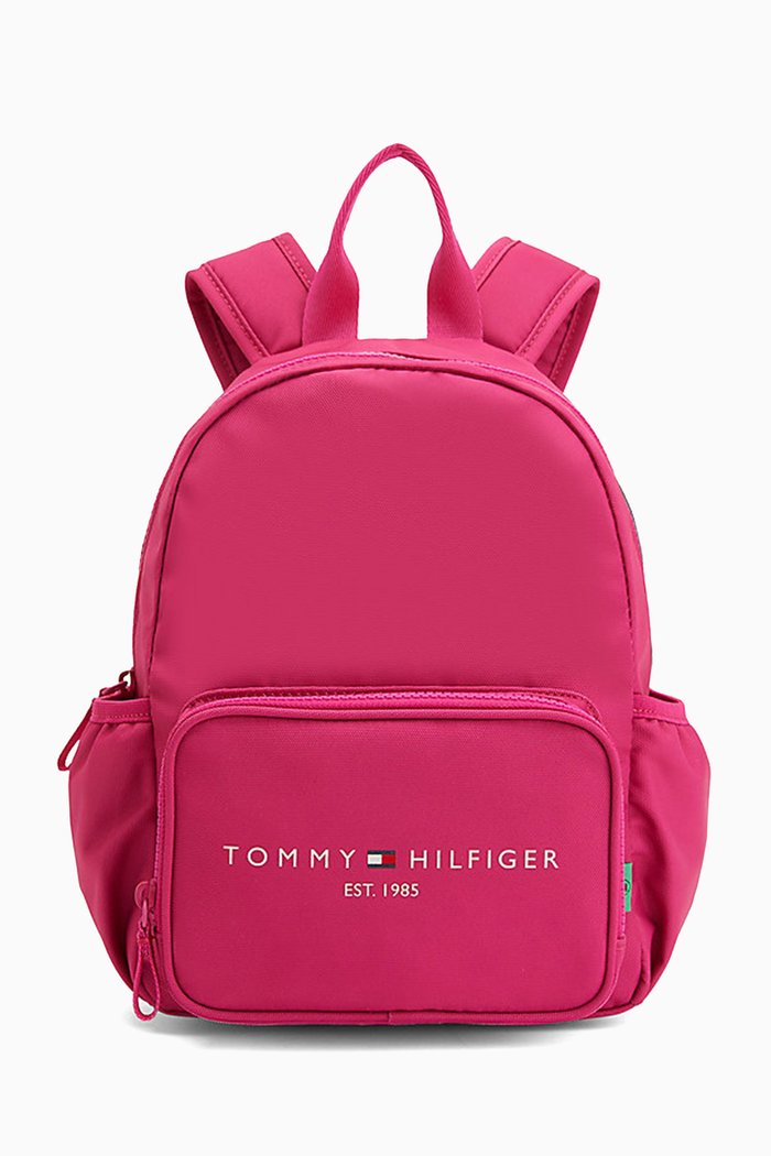

Mini TH Established Logo Backpack in Recycled Canvas, Red