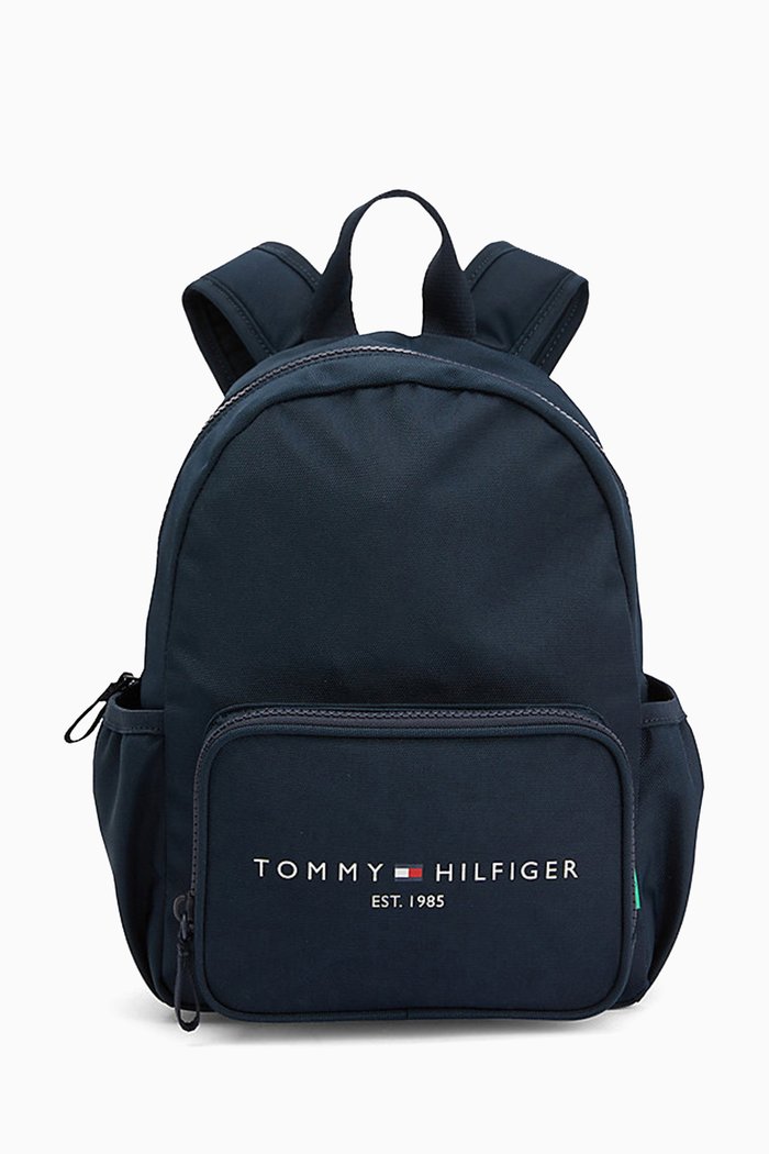 

Mini TH Established Logo Backpack in Recycled Canvas, Blue