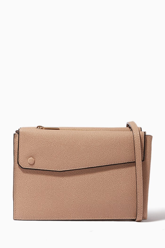 Mini Pocket Bag in Calf Leather, Neutral