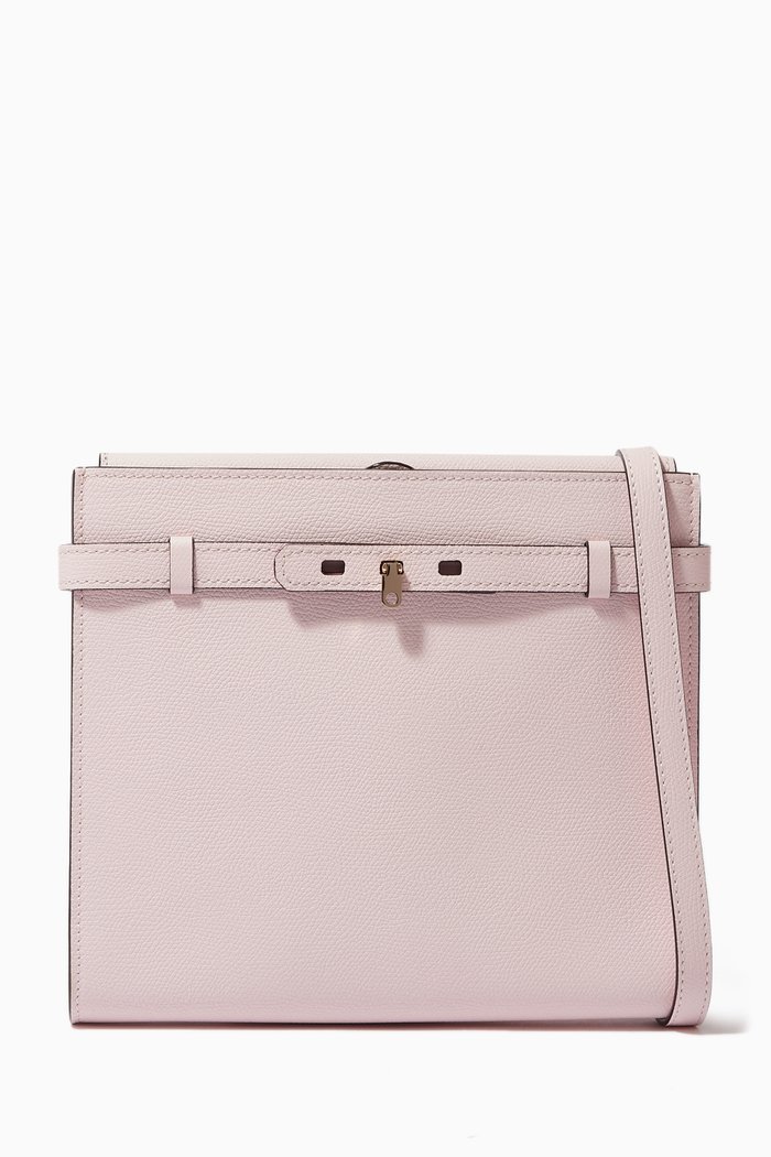 

B-tracollina Crossbody Bag in Calf Leather, Pink