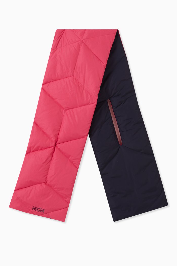 Reversible Puffer Muffler in Biodegradable Nylon, Purple