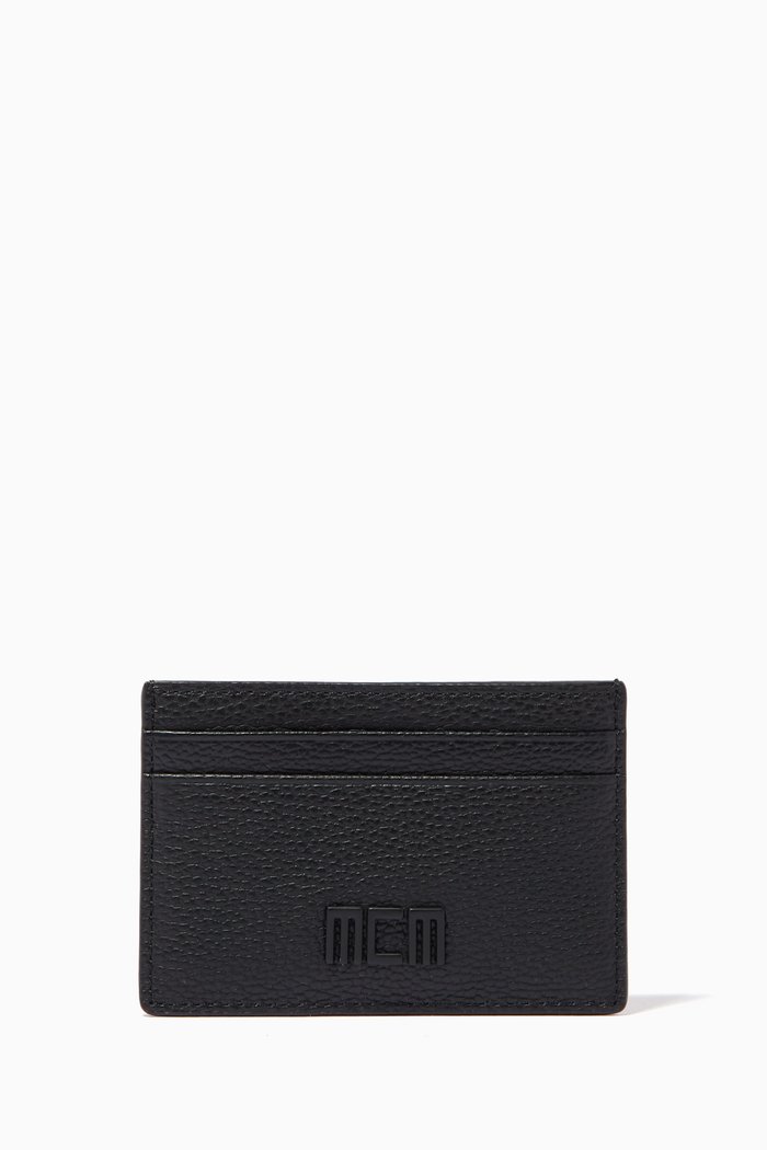

Logo Tech Card Holder in Leather, Black