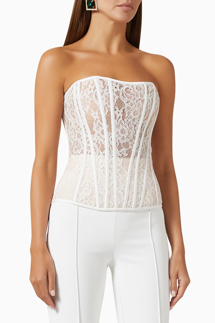 

Corset Top in Lace, White