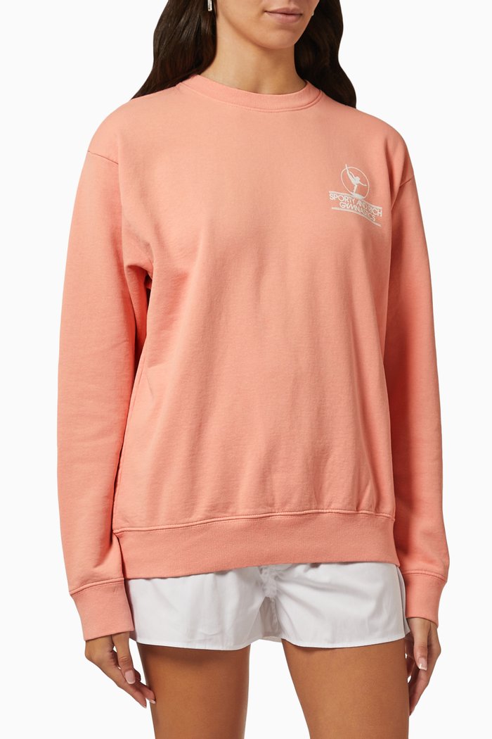 

Gymnastics Crewneck Sweatshirt in Cotton, Pink