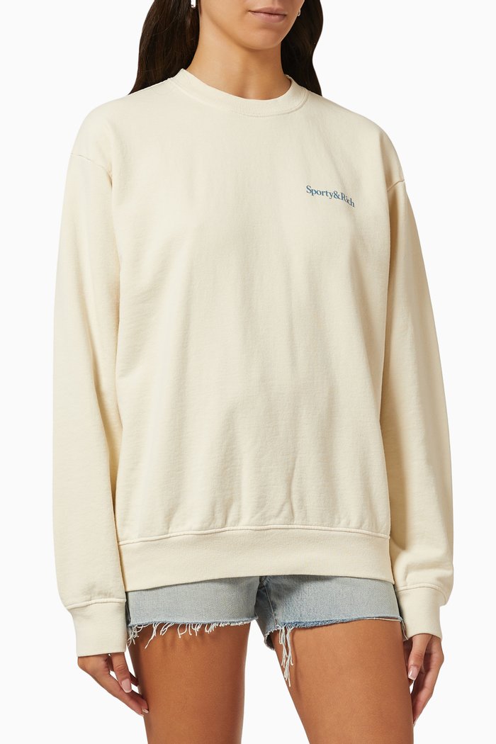 

New Health Crewneck Sweatshirt in Cotton, Neutral
