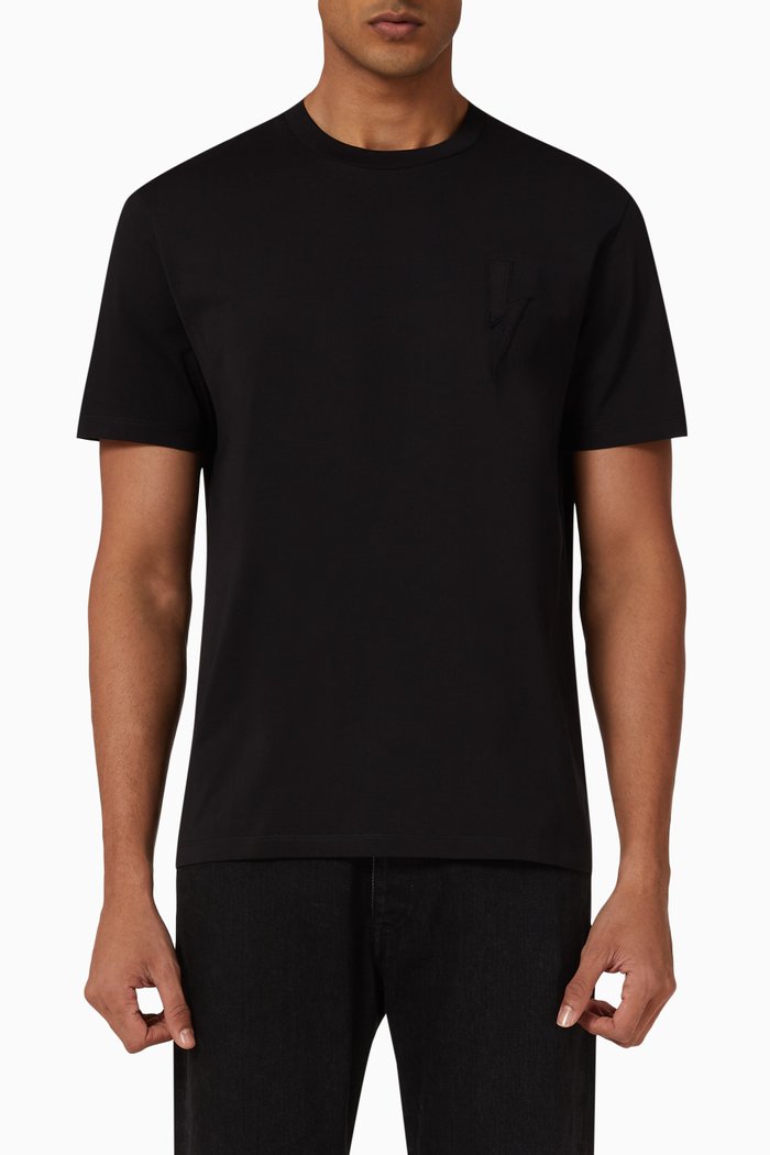Bolt Badge T-shirt in Cotton, Black