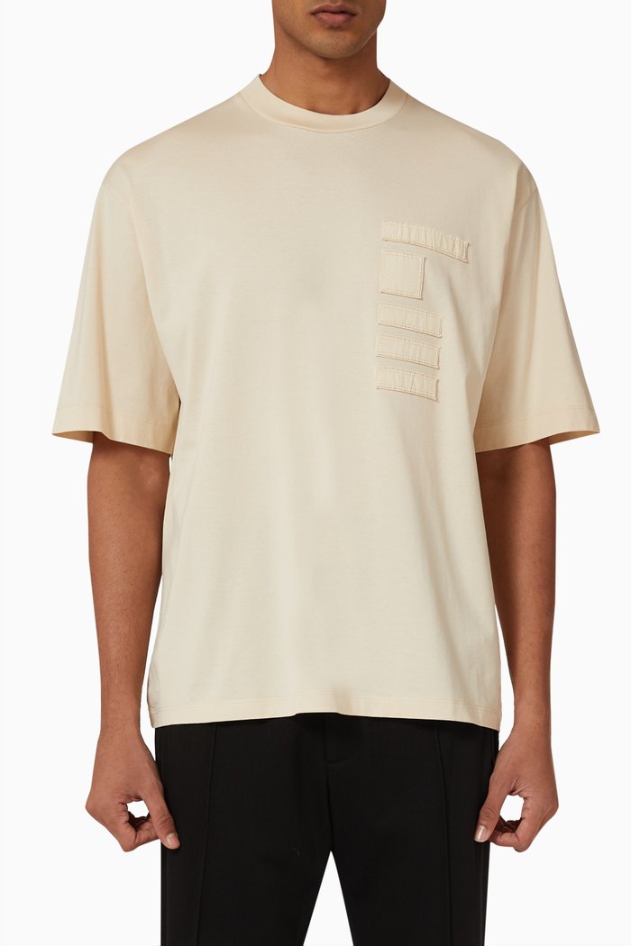 

Badge Detail T-shirt in Cotton, Neutral