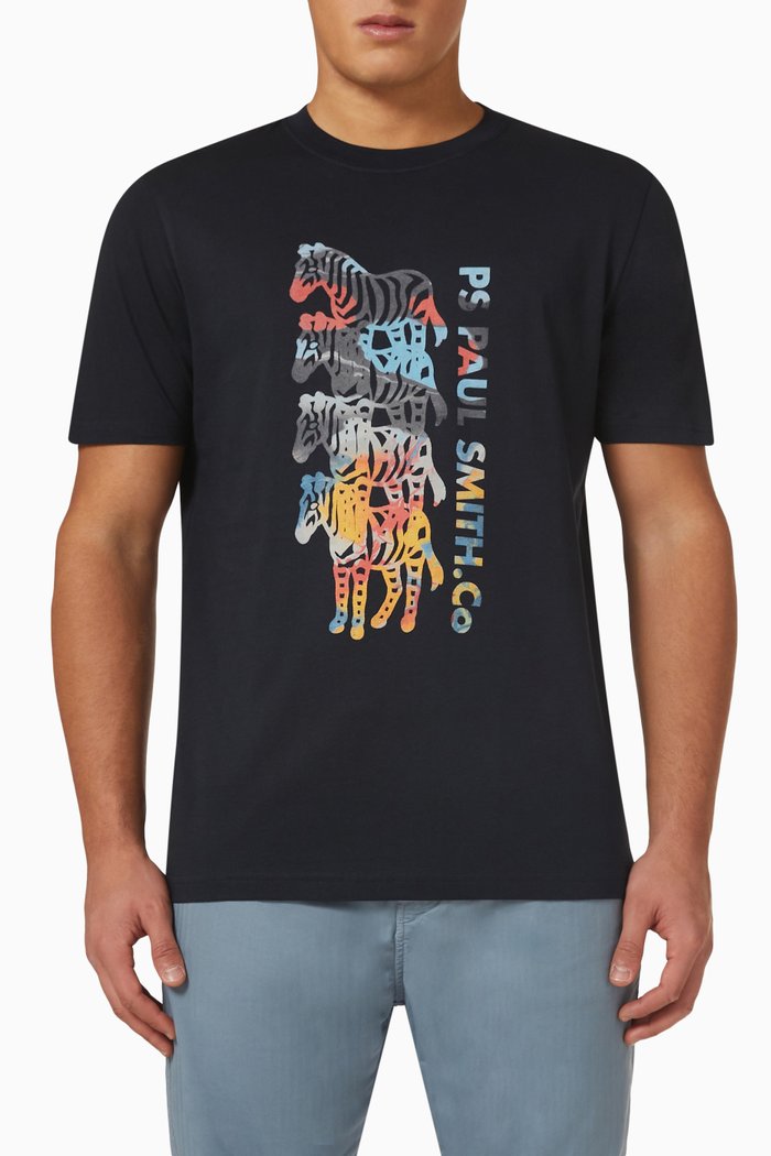Slim Fit T-shirt in Cotton, Blue