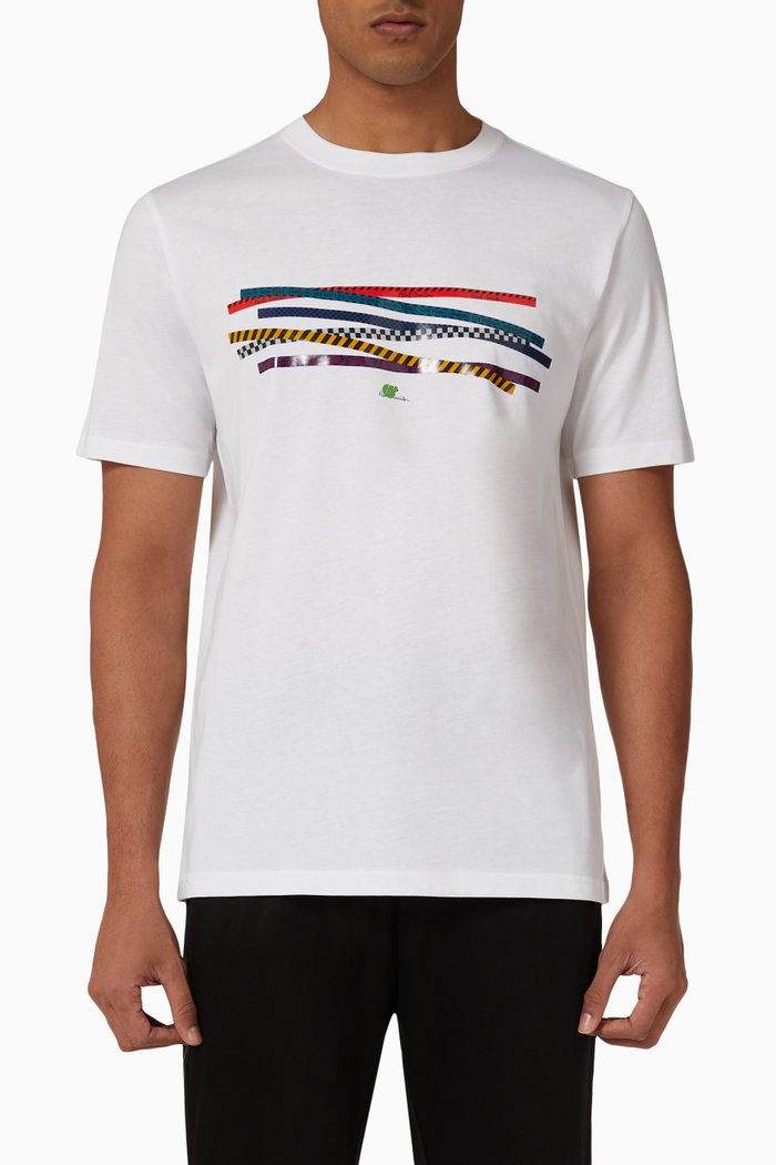

Tapes Print T-shirt in Cotton-jersey, White