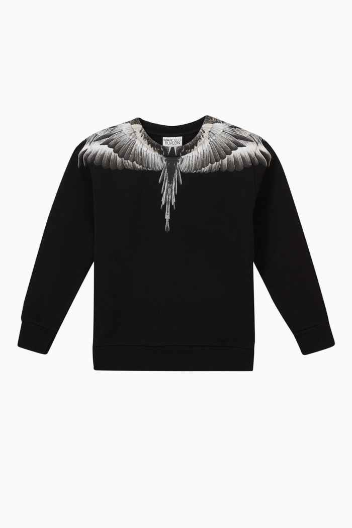 

Wings Sweatshirt in Cotton, Black