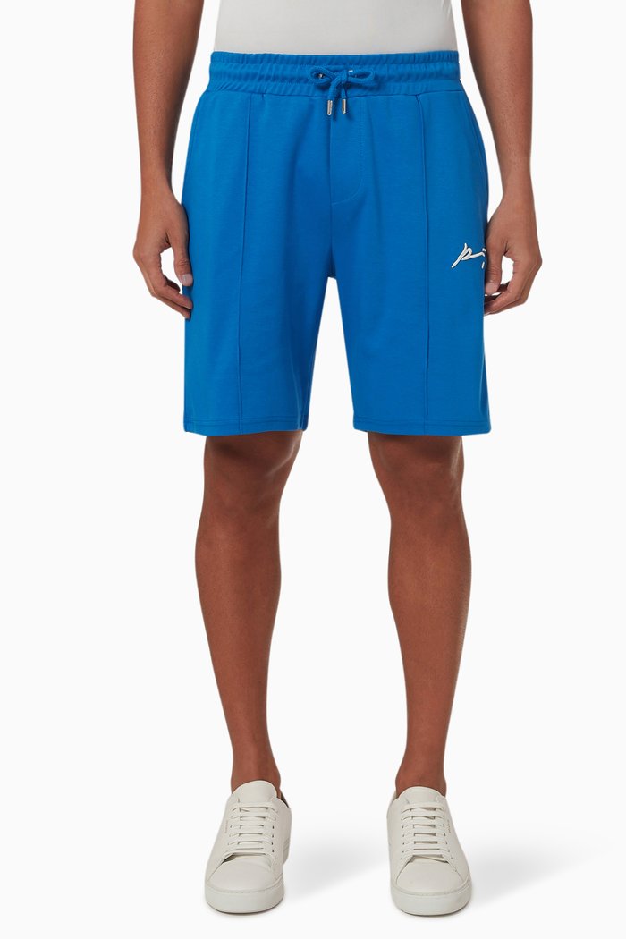 

Signature Core Embroidered Shorts in Interlock-jersey, Blue