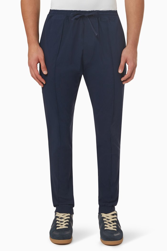 

Salvatore Slim Fit Trousers in Viscose Blend, Blue