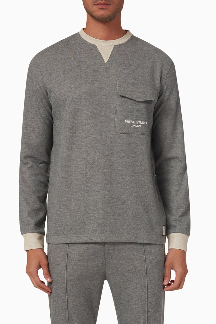 

Fern Contrast Sweatshirt in Double-faced jersey, Grey