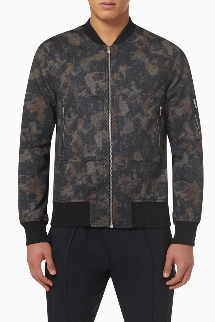 

Nant Bomber Jacket in Camo Jersey, Brown