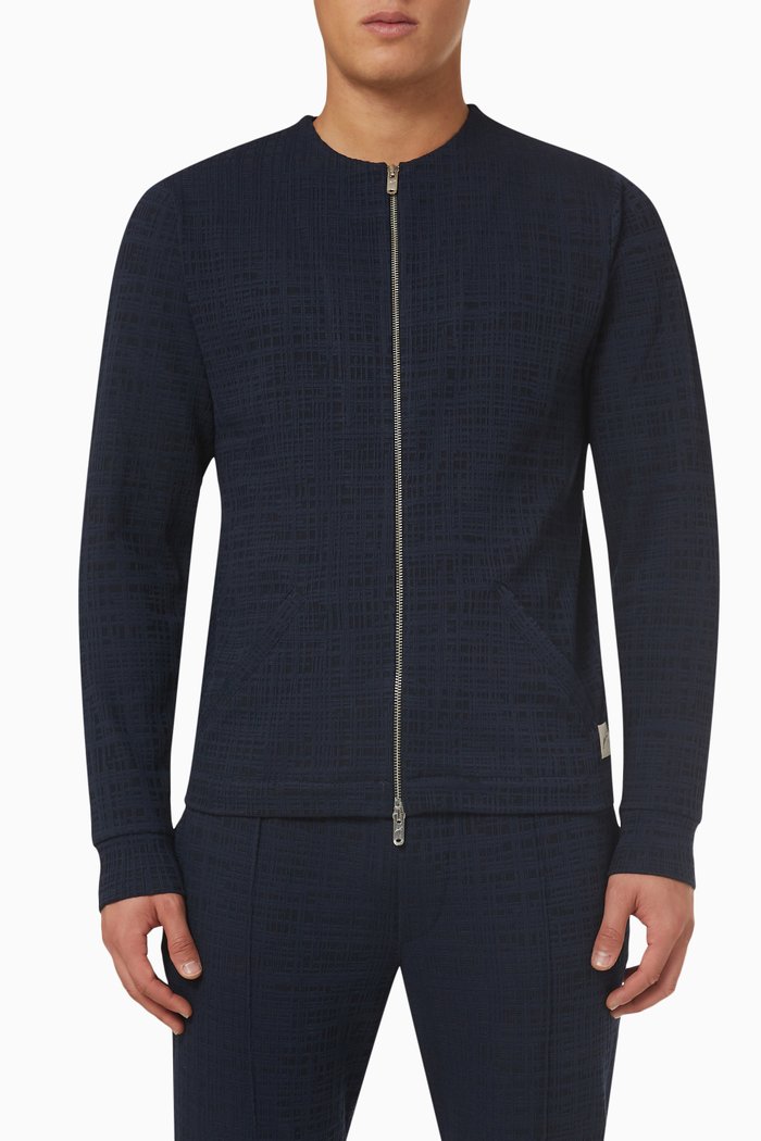 

Belmont Zipped Sweatshirt in Viscose Blend, Blue