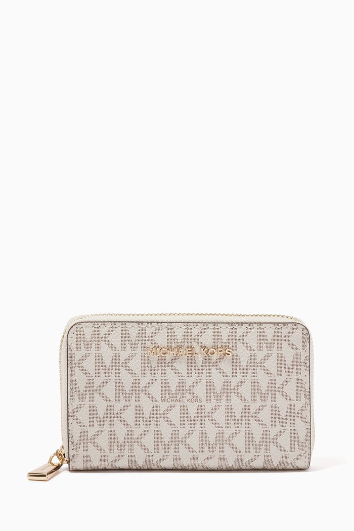 

Jet Set Small Wallet in Monogram Canvas, White