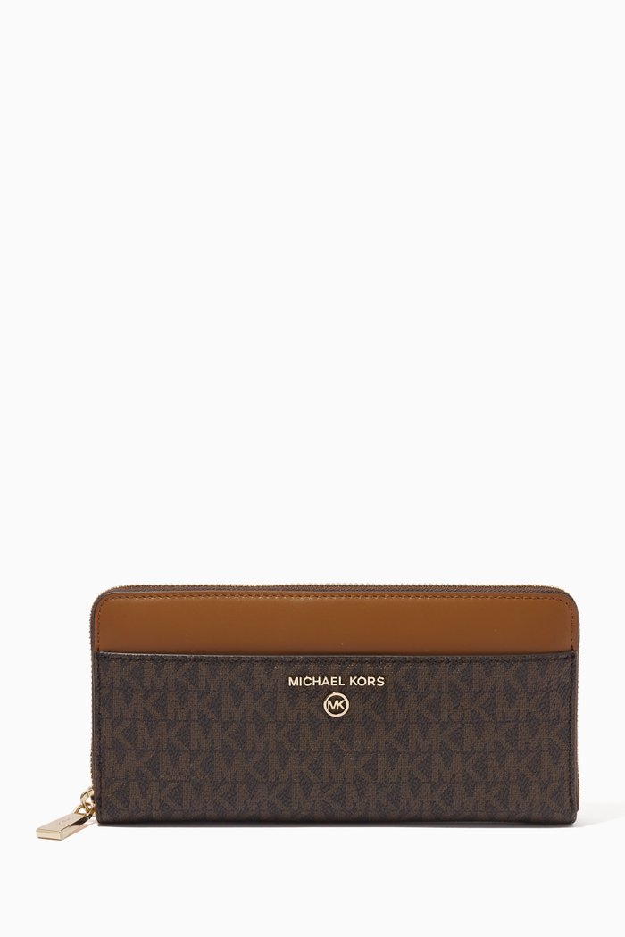 

Jet Set Continental Wallet in Monogram Canvas & Leather, Brown