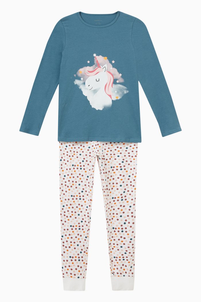 

Unicorn-print Sleep Set in Organic Cotton, Multicolour