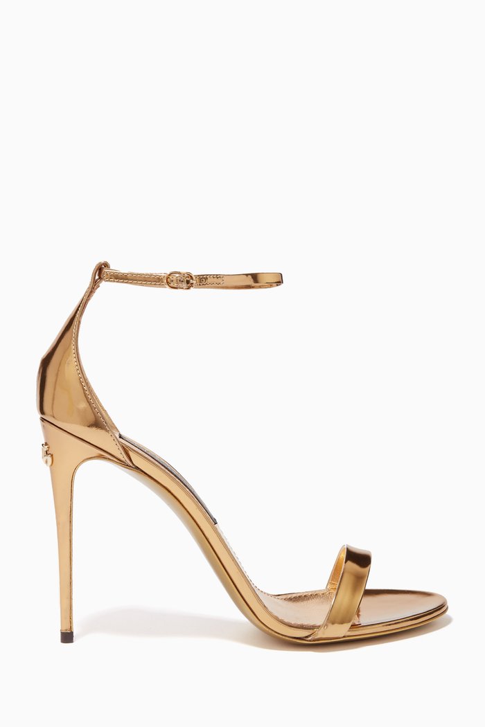 

Keira 105 Sandals in Mirror-effect Leather, Gold