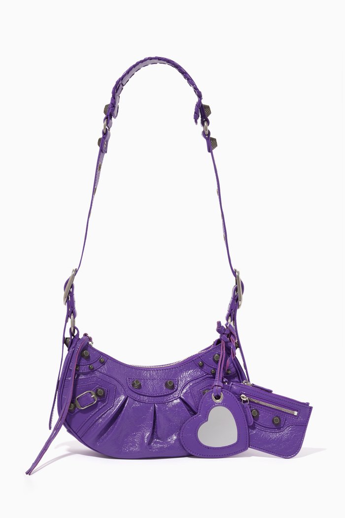 

Le Cagole XS Shoulder Bag in Arena Lambskin, Purple