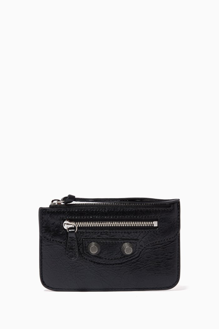 

Le Cagole Long Coin & Card Holder in Arena Lambskin, Black